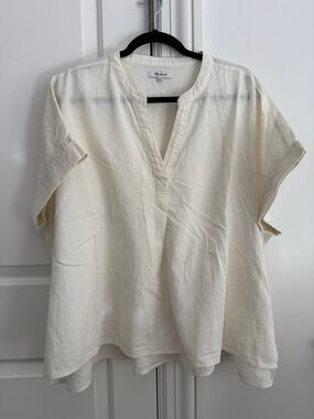 Madewell Responsible Lakeline Popover Shirt Size XXL Off White